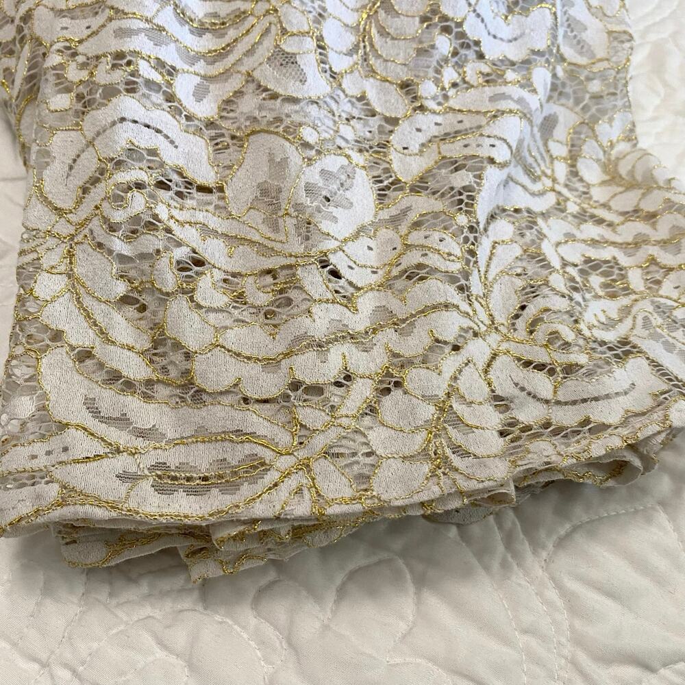 Dress The Population Melina Lace Maxi Dress Ivory Gold Sz XS Wedding Formal Prom - Picture 10 of 12